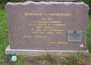 Gedenkstele in Moussey, Frankreich